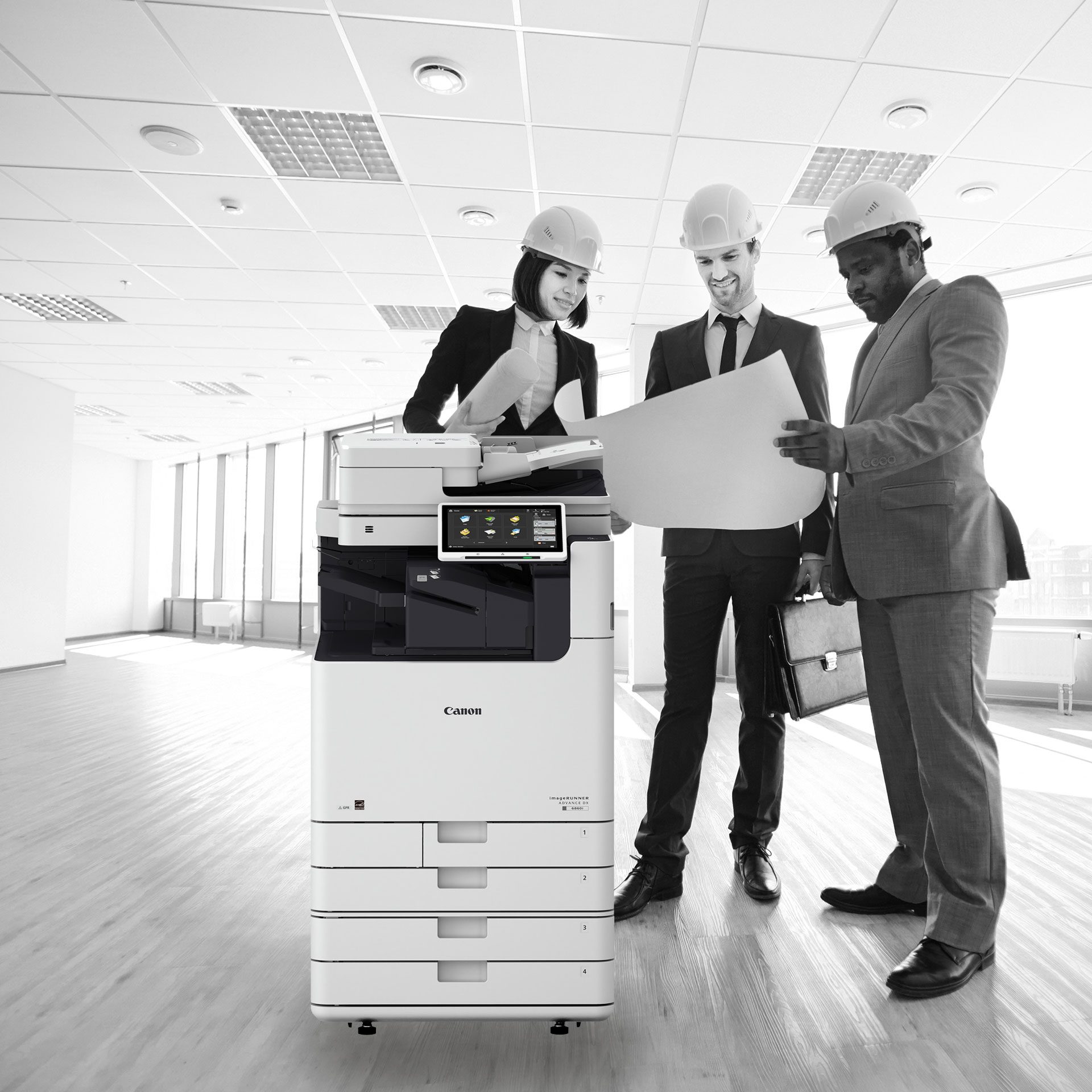 office planning with copier in foreground